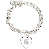 NCAA Michigan State Spartans Heart-Charm Bracelet