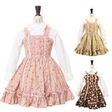 ローズブーケコーデュロイジャンパースカート kid022 子供 ワンピース　子供 ドレス フォーマル 結婚式 子供服 女の子 子ども こども キッズ ゴスロリ 入学式　卒業式　卒園　発表会　 激安 楽天　90 100 110 120 130cm ブラウン 140