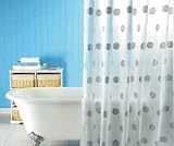 Shower Curtain Silver Swirls Design 180 cm x 180 cm, PEVA , with hooks
