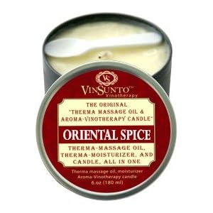 Vinotherapy ORIENTAL SPICES Warm Moisturizer, Massage Oil, and Candle All-in-one (round shape)