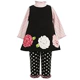 Bonnie Jean Girls 2-6X Fleece Legging Set With Bonaz Flowers