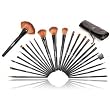 Shany Studio Quality Natural Cosmetic Brush Set with Leather Pouch, 24 Count