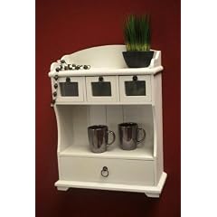 Regal Wandregal K�chenregal Kommode antik wei� 4 Laden