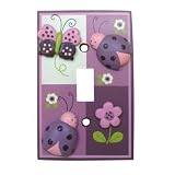 Lambs and Ivy Luv Bugs Switch Plate Cover, Plum
