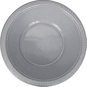 20 Plastic Bowls 355ml - Silver Sparkle