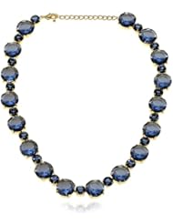 All Around Faceted Lucite Stone Navy Collar Necklace, 16"