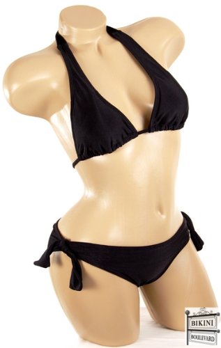 41deUEHPNJL Sexy Trendy Cute Summer Black Halter Top Adjustable Bikini Bathing Suit Swimsuit Swimwear