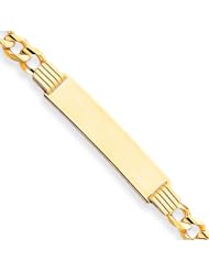 14 Karat Yellow Gold Curb ID Bracelet - 8 Inch