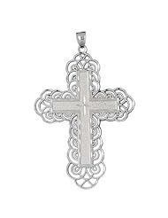 Clevereves 14K White Gold Pendant Cross 8.4 - Gram(s)