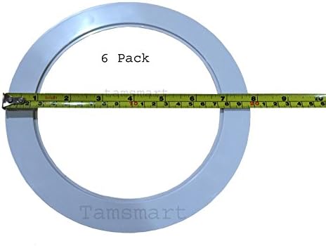 TamsmartTamsmart 6 Pack-6" Inch Over Size White Light Trim Ring for Recessed Can and Oversized Light Fixture