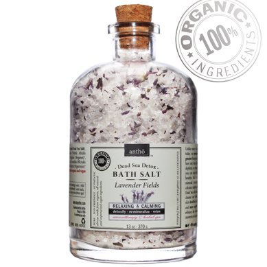 Organic Bath Salt - Dead Sea Aromatherapy Detox - Relaxing Lavender 13oz