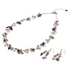 Oi! - N2349/E2349 - Parure Collier et Boucles d'oreilles - Femme - Argent - Perle - Am�thyste