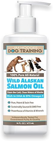 Introductory Offer 50% Discount - JimHodgesDogTraining Pure All Natural Wild Alaskan Salmon Oil For Dogs - Best Premium Salmon Oil Supplement For Your Dog or Puppy