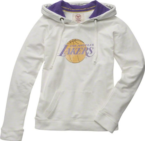 NBA Women's Los Angeles Lakers On Deck Hood Sweatshirt (White, Medium)