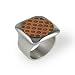 Dots Motif Steel & Wood Ring