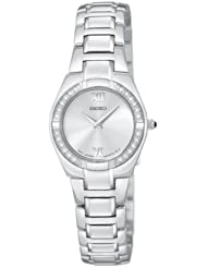 Seiko Womens SUJF09 Diamond Silver-Tone Watch