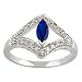 0.50ct tw Natural Diamond (SI Clarity , GH color) & Created Blue sapphire Ring in 14K White Gold