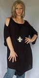 BLOUSE TOP TUNIC SEXY LAGENLOOK BOHO FITS - 2X 3X 4X - Q498S