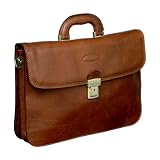 Maxwell Scott - Sacoche marron clair de luxe pour femme d'affaire (Ranco)