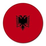 Albania Flag Round Mouse Pad