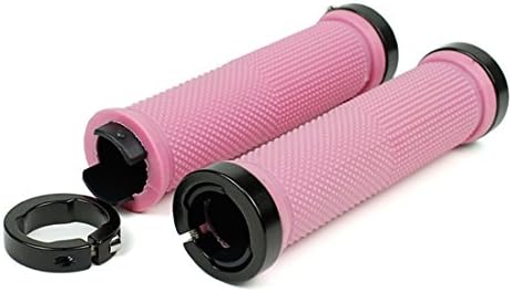 Bike Bicycle MTB Fixed Gear Fixie Lock-on Grips Rubber Handlebar Grips (Pink)
