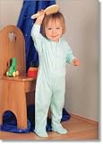 mint organic cotton footie