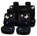 Car Seat Cover Full Set Black with Butterfly Embroidery... Car Seat Cover Full Set Black with Butterfly Embroidery...