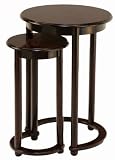 Round Accent Nesting Side Tables, Espresso Finish, Set of 2