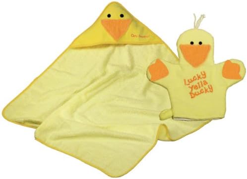 Yellow Ducky Hooded Towel & Bath Mitt Set