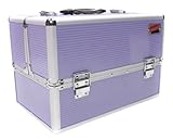 Beautify- Malette cosmétique professionnelle en Aluminium de couleur violette