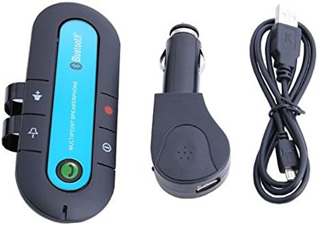 Gwogo Bluetooth In-Car Speakerphone - with USB Charging , Hands-Free Calling - Works with Apple , Samsung , HTC , LG , Sony &amp; More Smartphones , Tablets , MP3 Players - Blue