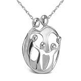 Large Loving Family(R) Mother's Jewelry 2Parent/4Child Pendant