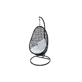 Premier Housewares Hanging Chair Rattan with Metal Frame, 192 x 90 x 90 cm, Black