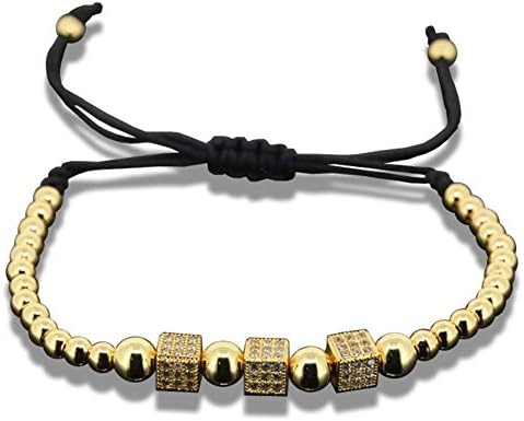 24kt Gold Beads Macrame Bracelet Adjustable 4 Colors