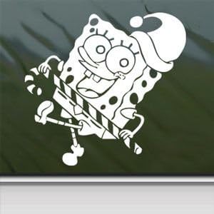 Spongebob White Sticker Decal Squarepants White Car Window Wall Macbook Notebook Laptop Sticker Decal
