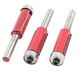 uxcell フラッシュトリムビット　レッド　シルバートン　3 x フラッシュトリムビット　3 x プラスチックケース