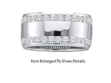 Beautiful 14K. White Gold Ladies 1.00ctw. Diamond Band ---Wide---