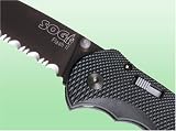 SOG Specialty Knives TFSA-98 Flash II 1/2 Serrated, Black TiNi
