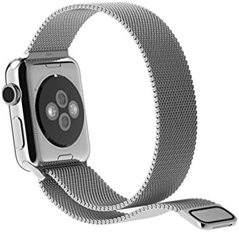 Apple Watch Band, with Magnet Lock, LROO® 38mm Milanese Loop Stainless Steel Mesh Bracelet Strap Band for Apple Watch Sport & Edition - Silver (SM38)
