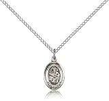 Genuine IceCarats Designer Jewelry Gift Sterling Silver St. James The Greater Pendant 1/2 X 1/4 Inch With 18 Inch Sterling Silver Lite Curb Chain. Made In Usa.