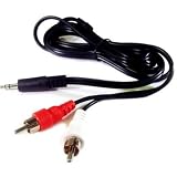 Quality 3.5mm Mini Stereo to Dual RCA Cable for iPhone, iPod. Microsoft Zune and Much More