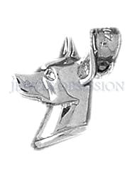 Rhodium-Plated 925 Sterling Silver Dog Pendant