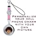 Gioielli Italy Pink Leather PHOTO Sticker ROUND Crystal HEART Cell Phone Charm