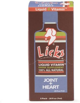 LICKS Liquid Vitamins Joint Plus Heart Treat for Dogs, 10-Day Supply, Blue