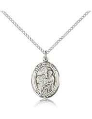 Free Engraving Included Medal- Sterling Silver St. Saint Jerome Pendant 3/4" 8135SS--w/18" Chain & Box Patron Saint of Libraries/Translators