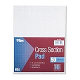 Tops Section Pads with 10 Squares, Quadrille Rule, Letter Size (8.5 x 11), White, 50 Sheets per Pad (35101)