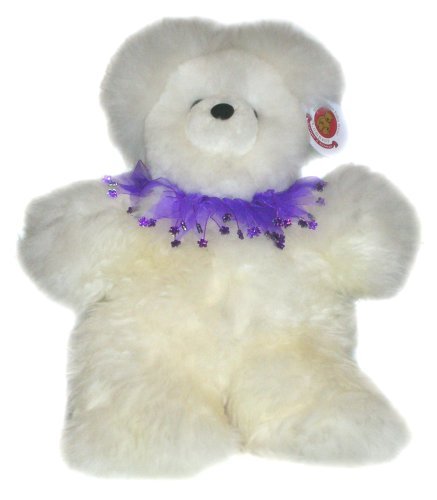 Alpaca Bear. Genuine Light Colored Alpaca Teddy Bear With Purple Rhinestones Collar. 18 Inches high. 41dfAp61taL Alpaca Bear. Genuine Light Colored Alpaca Teddy Bear With Purple Rhinestones Collar. 18 Inches high.