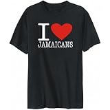 T-Shirt Mens Black  I LOVE Jamaicans  CLASSIC Countries