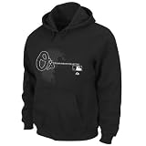 MLB Boys' Baltimore Orioles Authentic Collection Change Up Hooded Perfect Fleece Pullover (Pro Black, Large)