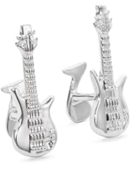 ROTENIER "Novelty" Sterling Silver Guitar and Music Note Cufflinks